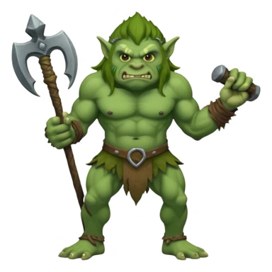 Isometric view full body troll with club  sticker