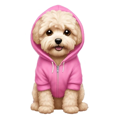 Maltipoo in a pink hoodie sticker
