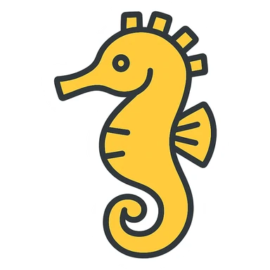 yellow seahorse sticker
