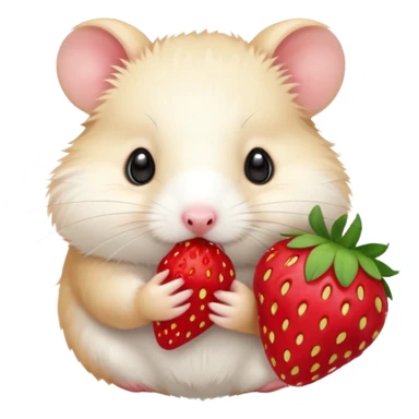 white hamster with fruits sticker