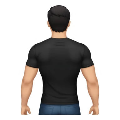 slightly muscular man in black shirt being taken from behind sticker