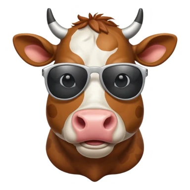 Cow with a shisty and sun glasses  sticker