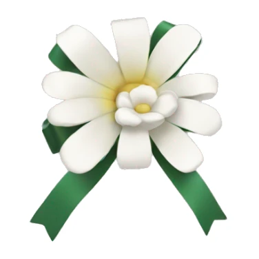 Aesthetic bow with white flower attached sticker