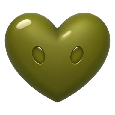 Olive green heart  sticker