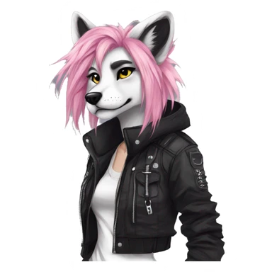 Edgy modern punk techwear anthro furry by Falvie, LiLaiRa, AngieWolf sticker