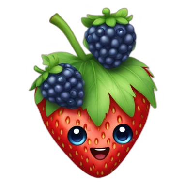 Strawberry with raspberry with blueberry sticker