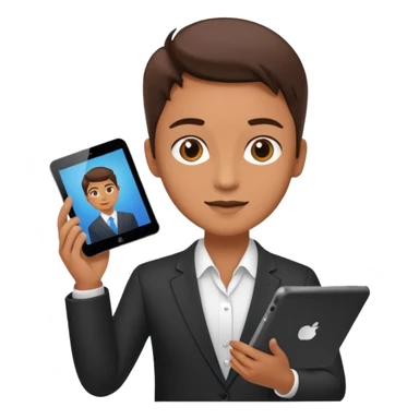 marketing agent with tablet, ideas, social media

 sticker
