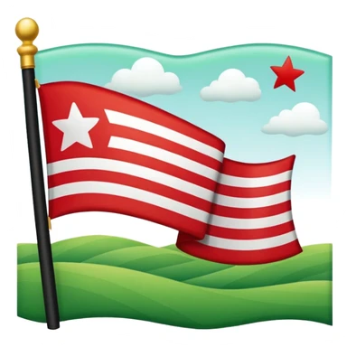 Lienzo Verde (Izquierda): En el extremo izquierdo (pegado al asta) hay un campo de color verde. ​Las Franjas (Derecha): El resto de la bandera se divide en tres franjas horizontales de igual tamaño: roja la superior, blanca la de en medio y roja la inferior. Y cinco estrellas blancas sticker