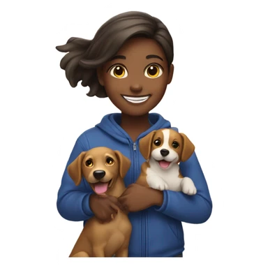 smiling girl with dog with fireworks  sticker