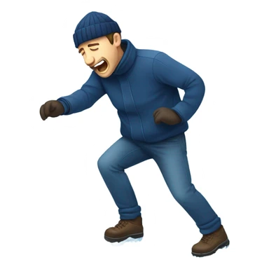 Man slipping on ice sticker