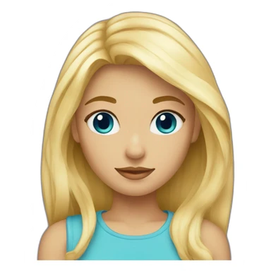 Fille blonde yeux bleus sticker