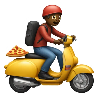 scooter with pizza riding it sticker