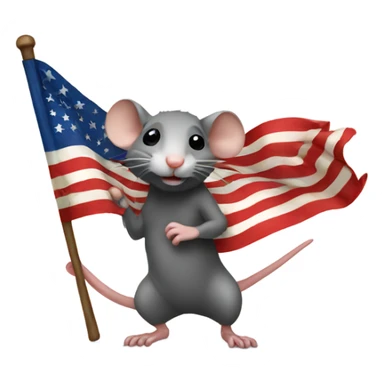 rat holding a flag sticker
