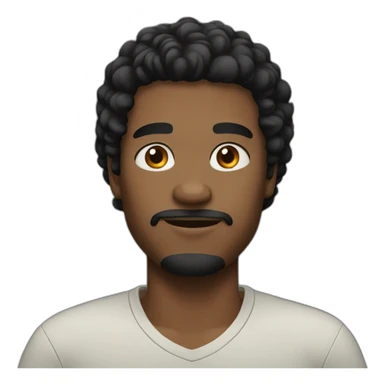 Cousin black hair man sticker