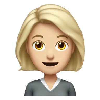 White, female Teacher with gray and blonde, shoulder length hair going crazy  sticker