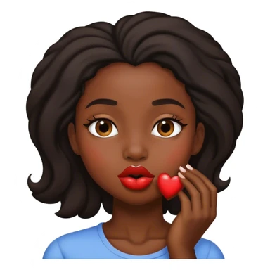 black girl kissing sticker