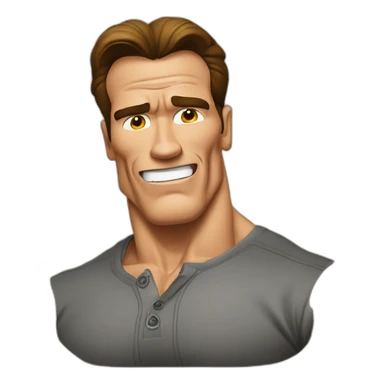 arnold schwarzenegger cartoon wearing henley sticker