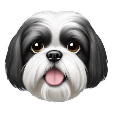 a black and white shih tzu sticker