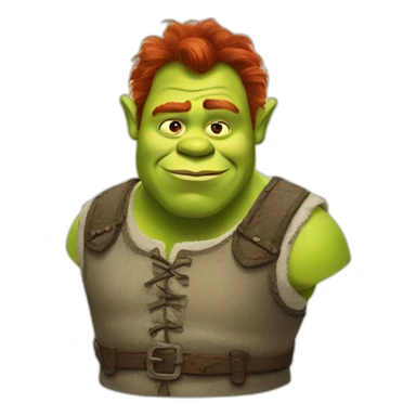 Shrek with red hair sticker