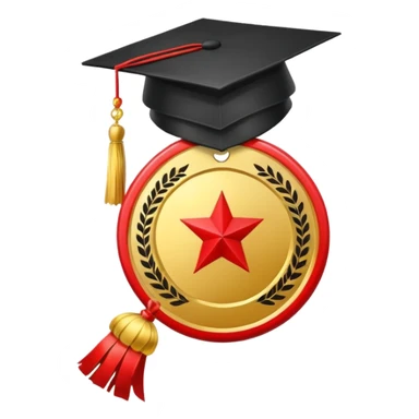 🏅 Medal + Graduation Cap sticker