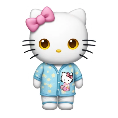 Hello kitty in pajamas  sticker