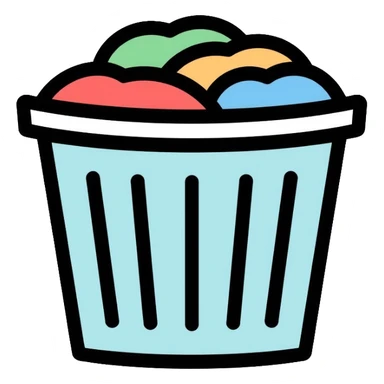 laundry basket with clothes sticker