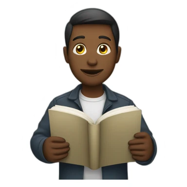 person with book sticker