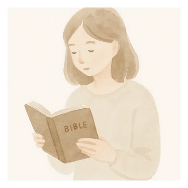 a girl reading the Bible, watercolor art, soft brush strokes, delicate colors, serene mood sticker