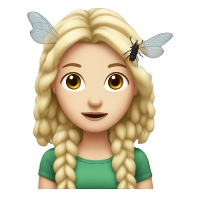 white girl with insect anten sticker