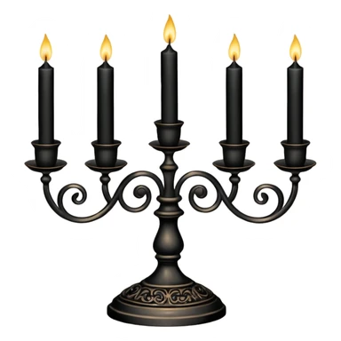 Black vintage candle holder for 5 candles sticker