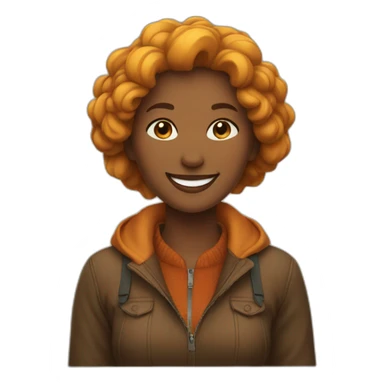 Autumn woman smiling sticker