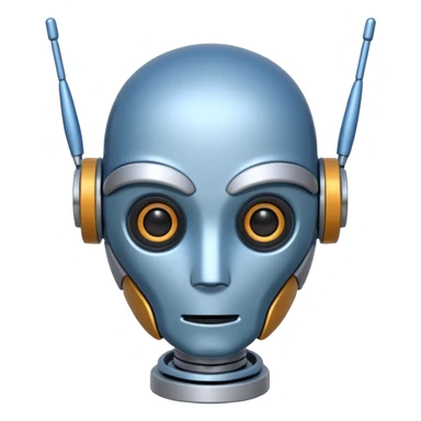 tête de robot cosmonaute bleu et blanc avec une antenne sticker