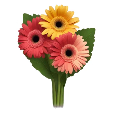 Three gerbera in a bouquet  sticker