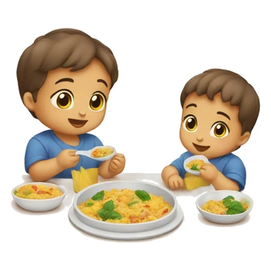 babies exploring their first meal sticker