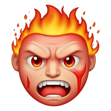 face boiling with anger, red sticker