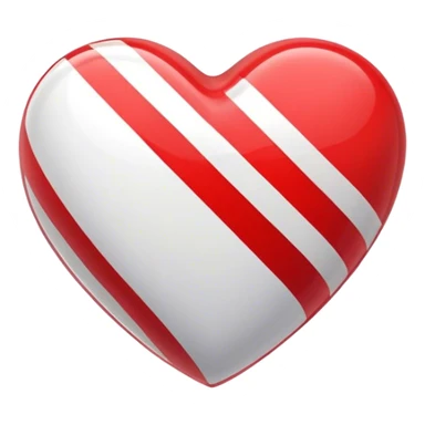 Glossy heart with athletic stripes going down the side sticker