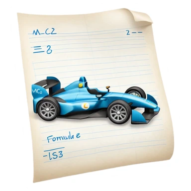 formula E=mc² on a sheet of paper sticker