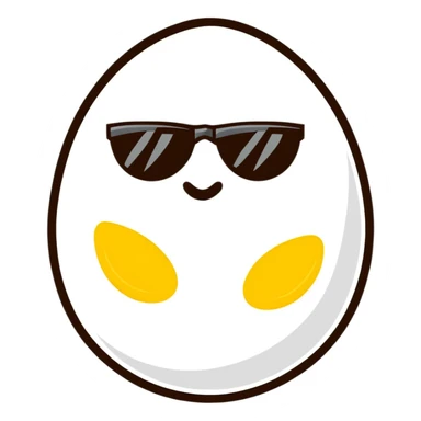 egg with sunglasses sticker
