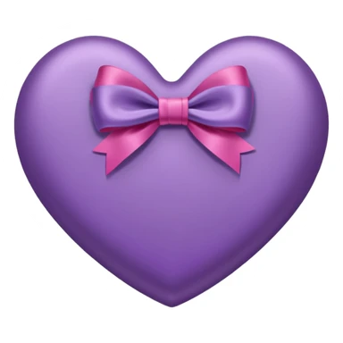 Purple heart with bow sticker