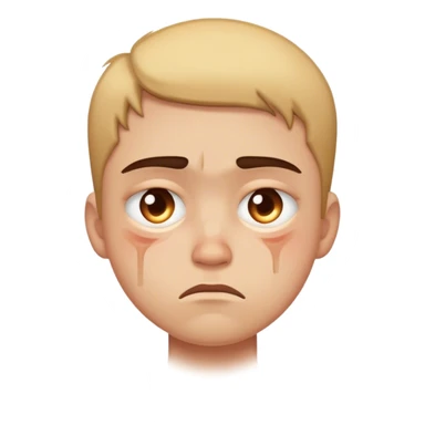 Sad face with bruises  sticker