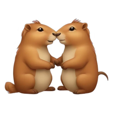 2 capybaras in love sticker