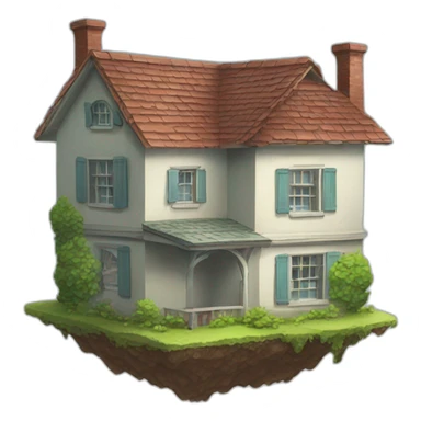 Upsidedown house sticker