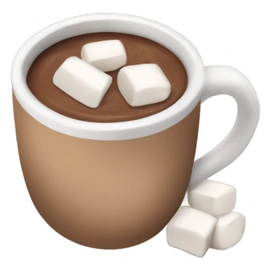 Light brown mug of hot chocolate with marshmallows  sticker