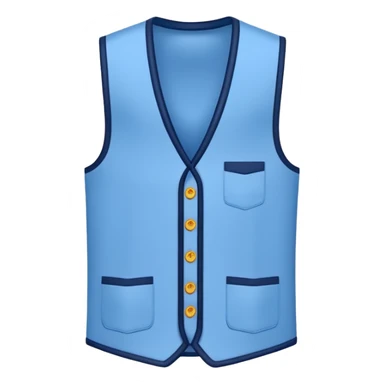 Crie um emoji de uma camisa social azul claro com um colete azul marinho por cima sticker