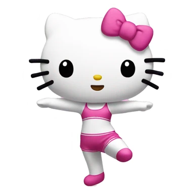 hello kitty doing gymnastics sticker