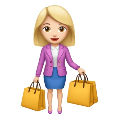 shopaholic woman sticker