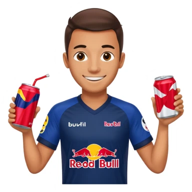 Red bull energy drink imogi for soccer players sticker