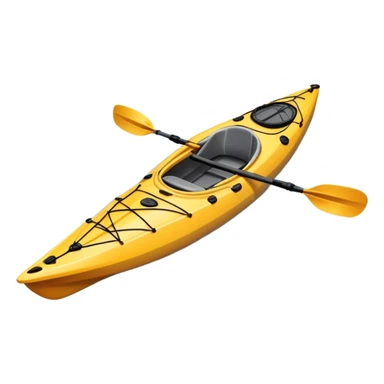 An icon showing a close-up of a sleek kayak with double-bladed paddles gliding through water. Splashes surround the boat as it cuts across a calm surface, symbolizing speed and focus. Transparent background emphasizes the dynamic and personal nature of kayak paddling. sticker