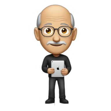 steve jobs holding a ipad sticker