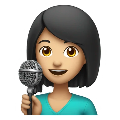 asian vocal trainer withe microphone sticker